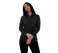 Style It Up Women’s Long Sleeve Tailored Fit Blouse - Ladies Formal Office Button-Down Smart Work Shirt (Black Classic, 28)