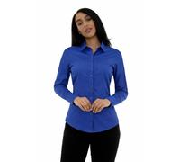 Style It Up Women’s Long Sleeve Tailored Fit Blouse - Ladies Formal Office Button-Down Smart Work Shirt (Royal, 20)