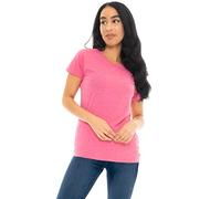 Style It Up *Womens Ladies Fit Plain Polycotton Casual Short Sleeve Crew Neck Tee T-Shirt Top Pink