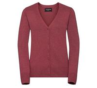 Style It Up Womens Ladies V Neck Fine Knit Button Cardigan Soft Plain Casual Smart Work Top, (Cranberry, M)