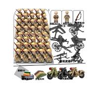 (Style J) War II the British and German armies Desert Military Sodiers Weapons Minifigures Kids Toys Gifts Fit Lego