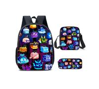 (Style K ) Blox Roblox Fruits Themed Student Backpack Shoulder Bag Handbag Three Piece Set