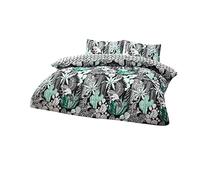 Style Lab Arizona Duvet Cover Set, Polycotton, White/Black, Double