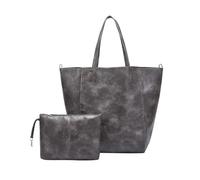 Style Large Bag Women's Soft Leather Large Capacity Single Shoulder Tote Bag Women's Bag Simply Bags Rubber Tote (Grey, One Size)