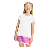 Style Lockers® Girls Short Sleeve T-Shirt - 100% Cotton Kids Plain Round Neck Basic Top Children PE School Active Tees Shirts (White, 13 Years)