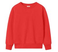 Style Lockers® Kids Boys Sweatshirt Back to School Fleece Plain Jumper Crew Round Neck Pullover Uniform Top (Red, 13 Years)