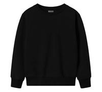 Style Lockers® Kids Boys Sweatshirt Back to School Fleece Plain Jumper Round Neck Pullover Uniform Top Sweater Black 11-12 Years