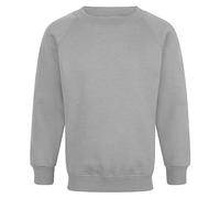 Style Lockers® Kids Boys Sweatshirt Back to School Fleece Plain Jumper Round Neck Pullover Uniform Top Sweater Raglan Sleeve Grey 11-12 Years