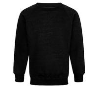 Style Lockers® Kids Boys Sweatshirt Back to School Fleece Plain Jumper Round Neck Pullover Uniform Top Sweater Raglan Sleeve Black 11-12 Years