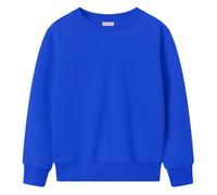 Style Lockers® Kids Boys Sweatshirt Back to School Fleece Plain Jumper Round Neck Pullover Uniform Top Sweater Royal Blue 9-10 Years