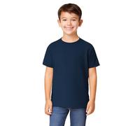 Style Lockers Kids Plain T-Shirt Boys Cotton Crew Neck Short Sleeve School PE Casual Basic Tee Top Navy 9-10 Years