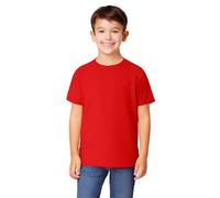 Style Lockers Kids Plain T-Shirt Boys Cotton Crew Neck Short Sleeve School PE Casual Basic Tee Top Red 9-10 Years