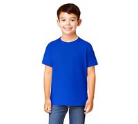 Style Lockers Kids Plain T-Shirt Boys Cotton Crew Neck Short Sleeve School PE Casual Basic Tee Top Royal Blue 7-8 Years