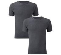 Style Lockers® Pack of 2 Mens Thermal Short Sleeve Base Layer Top - Adults Winter Ski Inner Vest Warm Underwear T-Shirts - Quick Dry Undershirt for Outdoor Sports Running Black Medium