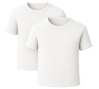 Style Lockers® Pack of 2 Mens Thermal Short Sleeve Base Layer Top - Adults Winter Ski Inner Vest Warm Underwear T-Shirts - Quick Dry Undershirt for Outdoor Sports Running White Large