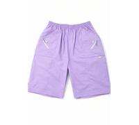 Style Lockers® Womens Cherry Berry Shorts, Ladies Plain 1/2 Length Stretch Fit Pull On Elasticated Waist Summer Crop Short Pant Lilac 18
