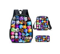 (Style M) Roblox Blox Fruits Themed Student Backpack Shoulder Bag Handbag Three Piece Set