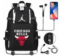 (Style N) Basketball Football Player Jordan Backpack USB Ruckpack Kid Student School Bags