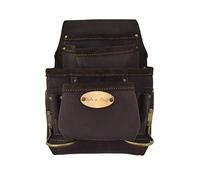 Style n Craft 10-Pocket Carpenter’s Nail & Tool Pouch, Heavy-Duty Leather Tool Pouch, Perfect and Durable Oiled Full-Grain Leather Pouch, Dark Brown (#90923)