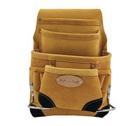 Style n Craft 10-Pocket Carpenter’s Nail & Tool Pouch, Heavy-Duty Leather Tool Pouch, Perfect and Durable Full-Grain Leather Pouch, Yellow with Black Leather Corners (#93923)