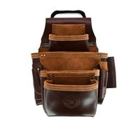 Style n Craft - 9 Pocket Framer's Nail and Tool Pouch in Full Grain Leather,Extra Front Pocket, Dark Tan (98446)