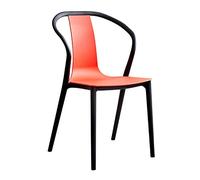 Style Plastic Lounge Chair OnePiece Molded Negotiation Chair Red 120kg Load Capacity Modern Indoor Seating for Home & Office Use