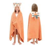 Style Quarters Baby Bath Towel - 100% Cotton Terry Soft Hooded Towel Cartoon Fox Baby Beach Towels Super Absorbent Large Embroidery Kids Hooded Bath Toddler Towel with 50"x30"(Orange Fox)