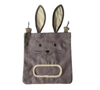 Style Rabbit Suspended Type Hay Bag Rabbit Styling Feed Bag Dutch Pig Hamster Feeding Bag Little Pet Products(Gray)