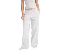 Style & Republic Women's Relaxed Fit Cotton Jogging Bottoms, Wide Leg, Elastic Waistband with Drawstring, Ultra Soft Fleece, Loungewear for Yoga and Leisure, Sweatpants with Pockets, light grey, XS