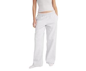 Style & Republic Women's Relaxed Fit Cotton Jogging Bottoms, Wide Leg, Elastic Waistband with Drawstring, Ultra Soft Fleece, Loungewear for Yoga and Leisure, Sweatpants with Pockets, light grey, S