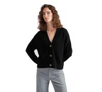Style & Republic Women's V-Neck Cashmere Cardigan Made of 100% Cashmere - Your Cuddly Premium Long Sleeve Knitted Cardigan for Stylish Autumn and Winter Moments, black, M