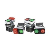 style series double button switch start stop metal shape with light 1NO1NC(Flat head light,24V)