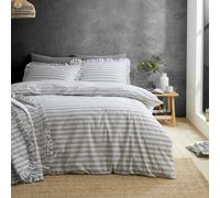 Style Sisters Frill Stripe 200 Thread Count Cotton Duvet Cover Set - Single