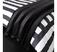 Style Sisters Velvet Stripe 240x260cm Bedspread Throw Black