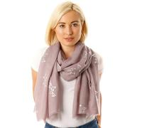 Style Slice Lightweight Evening Wrap or Scarf | Floral & Feather Scarves | Rose Gold Silver Foil | Ladies Scarfs Pashmina Shawls | Graduation | Bridal Wedding | Girlfriend Gifts