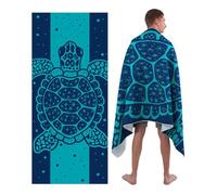 Style Slice Microfibre Beach Towel Extra Large - Sand Free Quick Dry Lightweight Beach Towels for Adults, Includes Mesh Bag - Ocean Blue Turtle, 200x90cm