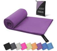 Style Slice Microfibre Cloth Towel Quick-Dry Lightweight Super Absorbent Travel Towel for Sports Beach Gym Camping Hiking Drying - Small Medium Large XL Sizes (Purple, Large 180cm x 90cm)