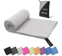 Style Slice Microfibre Cloth Towel Quick-Dry, Lightweight, Super Absorbent Travel Towel for Sports, Beach, Gym, Camping, Hiking, Drying - Small Medium Large XL (Grey, Medium 150cm x 80cm)
