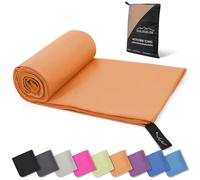 Style Slice Microfibre Towel Quick Dry Lightweight Absorbent Travel Towel for Sports Beach Gym Swimming Camping Hiking Drying Small Medium Large XL XXL (Orange, LARGE 150cm x 80cm)