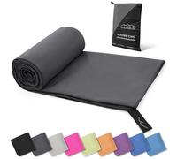 Style Slice Microfibre Towel Quick-Dry Lightweight Super Absorbent Travel Towel for Sports Beach Gym Camping Hiking Drying Small Medium Large and XL(Dark Grey, 180cm x 90cm)