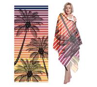Style Slice Quick Dry Microfibre Beach Towel Sunset Palm Tree Orange 200x90cm