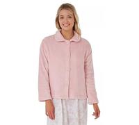 Style Smart Bed Jackets for Women UK, Plush Feel Ladies Housecoats Pyjama Tops, Pink and Blue Coral Fleece Jacket Women,Buttoned Front Dressing Gowns Warm and cosy Size 8-26 (Pink,16-18)