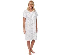 Style Smart Button Front Nightdresses for Women UK, Super Comfy Nightshirt for Young and Elderly, Soft Cotton Front Nighties for Women Plus Size - Maternity Nighdress UK 10-26 Pink