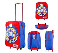 Style Smart Kids Folding Trolley Bag | 16-Inch Lightweight Rolling Suitcase for Boys & Girls | Foldable School & Travel Kid Luggage with Adjustable Handle (Thomas RED/Navy)