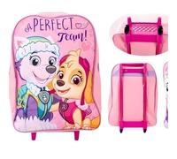 Style Smart Kids Folding Trolley Bag | 16-Inch Lightweight Rolling Suitcase for Boys & Girls | Foldable School & Travel Kid Luggage with Adjustable Handle (Paw Patrol & Skye)