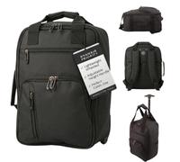 Style Smart Ryanair Cabin Bags 40x25x20 Underseat | Rucksack for Plane Hand Luggage Backpack | Ryan Air Bag 40x25x20 Rolling Wheeled Travel Backpack with Adjustable Height Handle |Travel Bag | Black
