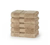 Style Spot 700 GSM Extra Thick Plush Royal Luxury Egyptian Cotton Towels Highly Absorbent Durable Hotel & Spa Bathroom (Set of 4) Machine Washable (Latte, Hand Towel)