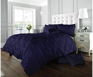 Style Spot Alford Duvet Cover Set Bedding Set Pillowcase Beautiful Alford Design Super Soft Pintuck Pleated King Duvet Set Navy