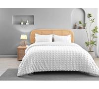 Style Spot Flynn Signature duvet set with Pillowcase Beautiful Unique Tufted Design Ultra-Soft Easy Care Quilt Design Comfort for a Dreamy Bedroom Bedding Set (White, Super King)