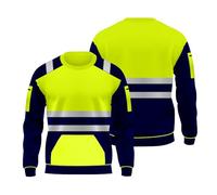 Style Spot Inspire Me Hi Vis Shirts for Men High Visibility Workwear Crew Neck Fleece Sweatshirts Hi Viz Safety Shirt, Security Work Utility Soft Warm Cosy Fleece Tops|Green, Small